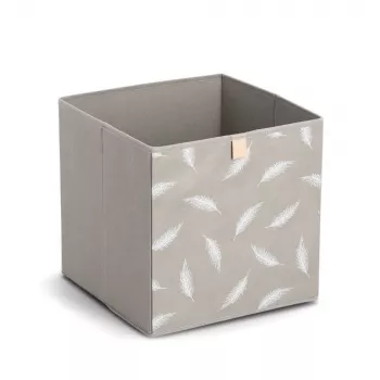 Zeller Feather Storage Box Taupe 32 x 32 x 32 cm 14537