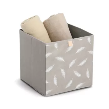 Zeller Feather Storage Box Taupe 32 x 32 x 32 cm 14537