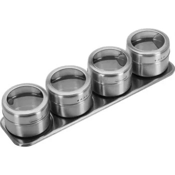 Ensemble planche à épices WESTMARK, 5 pièces, planche en bambou avec 4 pots en verre, 90 ml chacun 65152260
