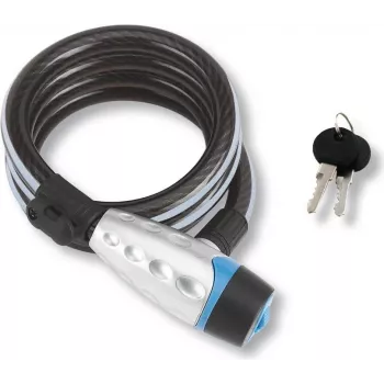 BURG WÄCHTER 1650 180 REFLEX câble antivol 1800 mm noir bleu argent