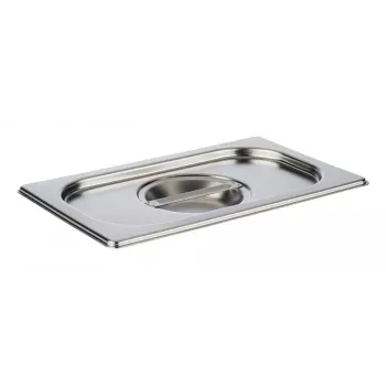 Couvercle APS GN 1/4 265 x 162 x 30 mm acier inoxydable, sans découpe pour cuillère, lavable au lave-vaisselle - 1 pièce 81495