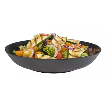 Assiette creuse APS 225 mm noire mélamine empilable lavable au lave-vaisselle résistante à la chaleur 85060