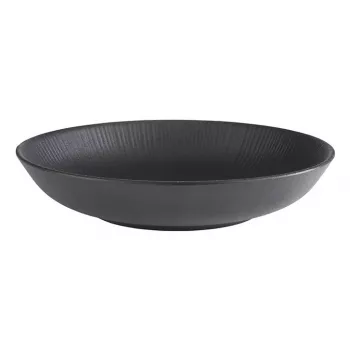 Assiette creuse APS 225 mm noire mélamine empilable lavable au lave-vaisselle résistante à la chaleur 85060
