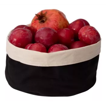 Sac à pain APS, diamètre 200 mm, beige clair/noir, coton, lavable en machine jusqu'à 30°C, réversible, 1 pièce 30351