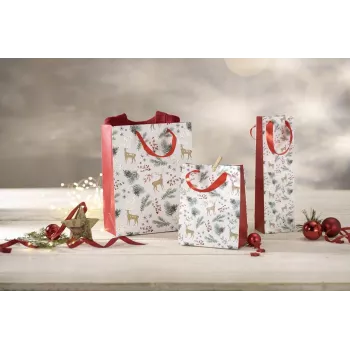Sachets cadeaux SIGEL GT121 édition Noël, motifs aquarelle, grands, 26 x 33 x 12 cm, ensemble de 5