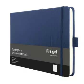 Carnet SIGEL Conceptum A5 format paysage pointillé bleu foncé couverture rigide 132 pages CO207