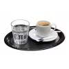 Plateau de service ovale APS KAFFEEHAUS en mélamine, noir, bord roulé, 260 x 200 x 15 mm 84251