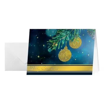 Cartes de Noël Sigel DS065 Golden Glitter avec enveloppes, DIN A6, 10 pièces