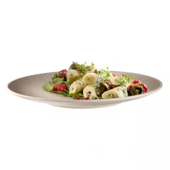 Assiette plate APS NERO 330 mm sable mélamine empilable lavable au lave-vaisselle résistante à la chaleur (85405)