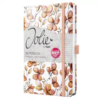 Carnet SIGEL Jolie Clover Blush A5 ligné, couverture rigide, 174 pages, abricot/corail/rouge JN363