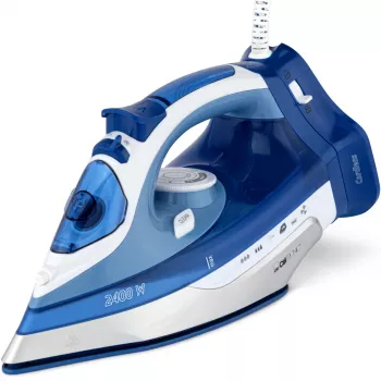 Fer à repasser sec et vapeur Clatronic DB 3706 semelle céramique bleu/blanc 2400 W 263858