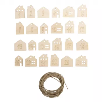 Chiffres de calendrier de l'Avent Rayher bois 1-24 naturel (46812505)