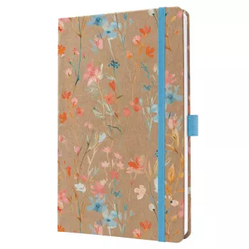 Agenda hebdomadaire SIGEL Jolie 2027 A5 bleu Floral Serenity couverture rigide avec élastique, passant pour stylo, signets, poche intérieure, 144 pages, papier 80 g/m², coins arrondis, multilingue 7J807