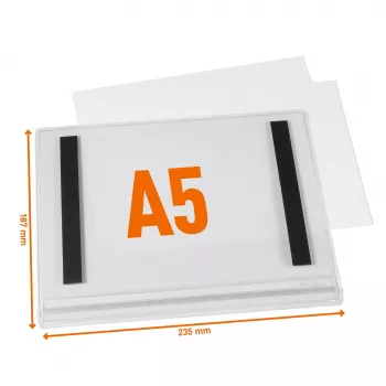 Cadre d'affiche magnétique A5 étanche DURABLE, lot de 5, noir 505819