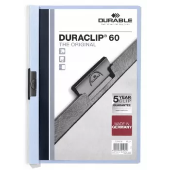Classeur à pince Duraclip 6 mm DURABLE A4 bleu (lot de 25)