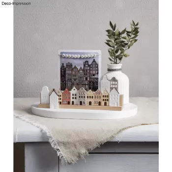 Rayher baguette décorative en bois maisons nordiques, naturel, 2 pièces (46811505)