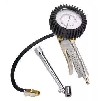 Contrôleur de pression des pneus analogique 4133110 avec manomètre, 0-10 bar / 0-145 psi, valve de décharge Einhell