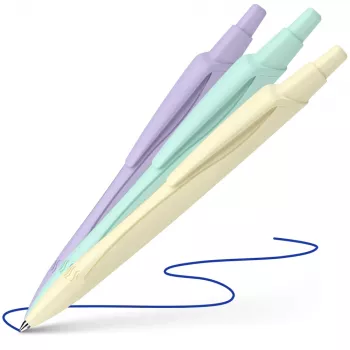 Stylo bille Reco Pastel, encre bleue, lot de 3, couleurs pastel assorties Schneider 131893
