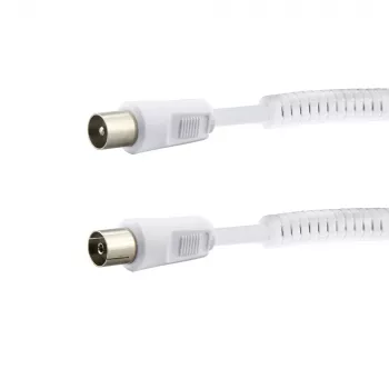 E+P AB101 câble d'antenne coaxial blanc 1,5 m IEC mâle vers femelle blindage 75 dB