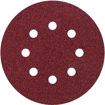 Disques de ponçage excentrique Wolfcraft 2251100, 125 mm, grain 120, fixation velcro, aspiration 8 trous, 25 pièces