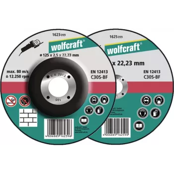 Disque à tronçonner à centre déporté Wolfcraft 1623300 125 mm x 22,23 mm x 1,2 mm, lot de 5