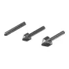 Wolfcraft 2504000 ensemble de fraises à chanfreiner, 3 pièces, 6/12/16 mm, acier à outils, queue cylindrique