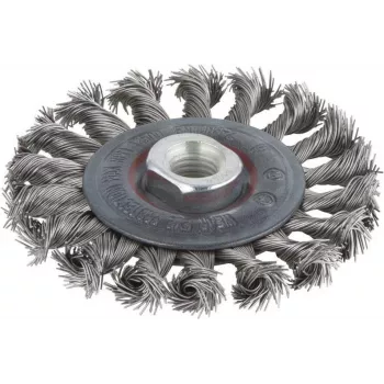 Wolfcraft 2701000 brosse circulaire Ø 100 mm fil d'acier inoxydable, queue 1/4 pouce (6,3 mm)
