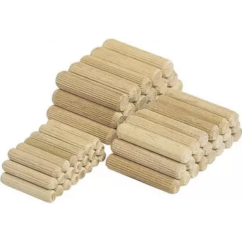 Wolfcraft chevilles en bois 8 mm x 40 mm, 150 pièces, hêtre, rainurées, DIN 68150 2907000