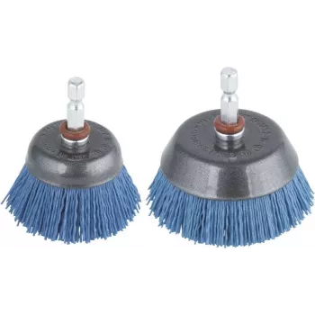 Brosse boisseau en nylon Wolfcraft, queue 1/4 inch (6,3 mm), diamètre 50 mm, 4500 tr/min 2729000