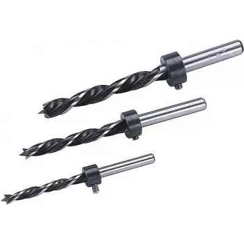 Wolfcraft 2730000 ensemble de forets hélicoïdaux à bois, 3 pièces (6 mm, 8 mm, 10 mm), queue cylindrique