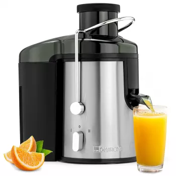 Clatronic AE 3666 extracteur de jus centrifuge - noir/acier inoxydable, 400 W, bac à pulpe 1,5 L, 2 vitesses 263804