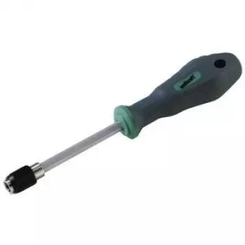 Tournevis à embouts d'atelier Wolfcraft 1/4 inch (6,3 mm) avec porte-embouts magnétique, manche ergonomique bi-matière, tige en acier chrome-vanadium, longueur 155 mm 8725000