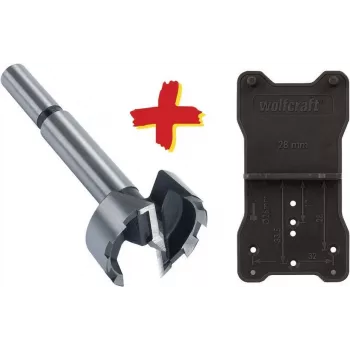 Foret à bois Wolfcraft 8728000, 35 mm de diamètre, 90 mm de longueur, queue cylindrique, 1 pièce