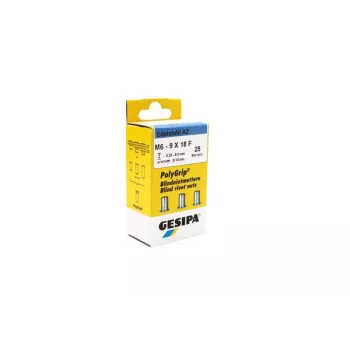 Écrous à sertir aveugles GESIPA PolyGrip® M6 acier inoxydable A2, 9x18mm, 25 pièces 1464838