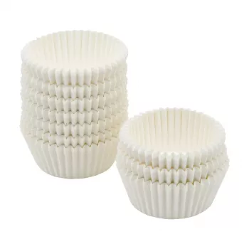 Caissettes à muffins et cupcakes FACKELMANN 21615, papier cuisson anti-graisse, blanc, diamètre 5,0 cm, 250 pièces