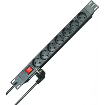 HEINRICH KOPP Multiprise pour rack 19 pouces 1U 7 prises Schuko noir câble de 2 m 16A 930705011