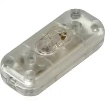 HEINRICH KOPP interrupteur intermédiaire de câble avec décharge de traction, transparent, 1 pôle marche/arrêt, 2 A, 250 V 191310089