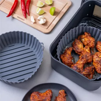 Fackelmann insert en silicone pour friteuse à air chaud 22,5 cm gris 45103