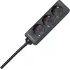 HEINRICH KOPP Extension Cord, 3 Sockets, 1.4 m, Black 128615005
