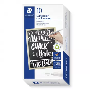 STAEDTLER 344-0 marqueur craie Lumocolor blanc
