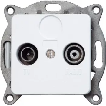 HEINRICH KOPP TV/Radio Antenna Socket Insert, Arctic White Matt, 2 Outputs, 5-862 MHz 110213082