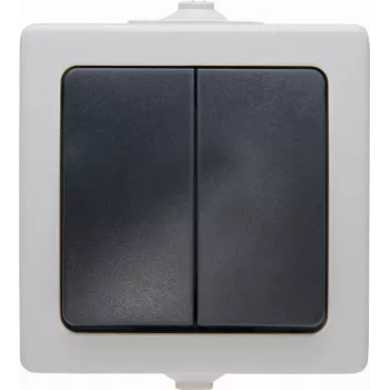 Mécanisme d'interrupteur va-et-vient Kopp Paris, encastré, 250 V AC, 10 A, thermoplastique, noir/gris 565556008