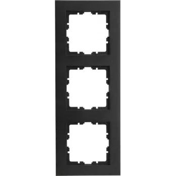 Cadre de recouvrement 3 postes KOPP HK07 PURE, noir mat 407050004
