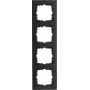 Cadre de recouvrement 4 postes HEINRICH KOPP HK07 PURE, noir mat 407150007
