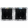 HEINRICH KOPP HK07 KombiQuick double prise Schuko, encastrée, horizontale, noire 133750003