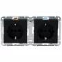 HEINRICH KOPP HK07 KombiQuick double prise Schuko, encastrée, horizontale, noire 133750003