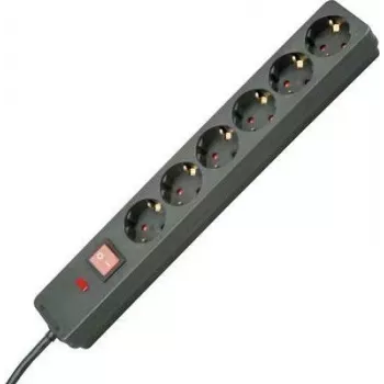 HEINRICH KOPP multiprise parafoudre 6 prises Schuko noire, câble 1,5 m 224205012