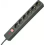 HEINRICH KOPP multiprise parafoudre 6 prises Schuko noire, câble 1,5 m 224205012