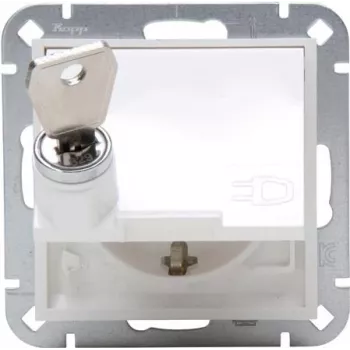 Prise Schuko HEINRICH KOPP avec couvercle rabattable, en saillie, IP44, grise, 1 poste, 16 A, 250 V, série Paris 951529001