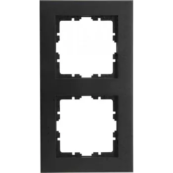 Cadre de recouvrement 2 postes HEINRICH KOPP HK07 PURE, noir mat (IP20) 406950000